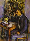 Young Man with a Skull by Paul Cezanne